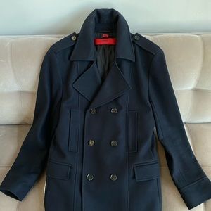 Hugo Boss - Navy Blue Pea Coat, Barely Used!